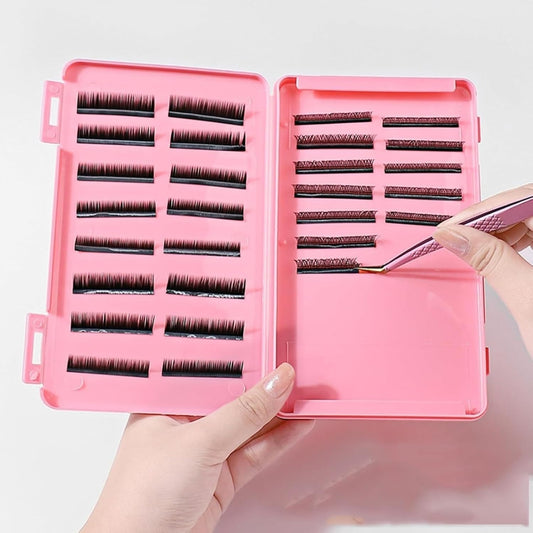 Masks Organizer, False Eyelashes Storage Box Portable,Face Masks Plastic Case Storage Box (Pink)