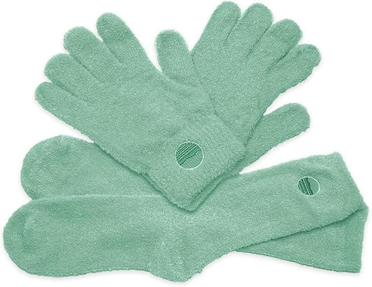 Purple Canyon Moisturizing Socks and Gloves Set | Teal Fuzzy Socks and Gloves with Aloe and Vitamin E for Women | Women's Gifts for Self-Care