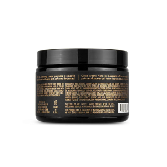 Mistral Black Amber Shaving Cream for Men | Smooth Triple Layered Foam | Men’s Shave Cream with Organic Plant Extracts | pH-balanced, Phthalates & Paraben-Free | Made in USA. 9oz Tub