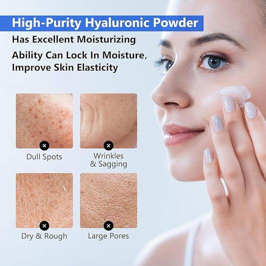 BAUTY JSEON Hyaluronic Acid Powder,Hyaluronic Acid Powder for Skin Care, Water Soluble,Anti-Aging Skincare,Moisturizing Facial for Men and Women
