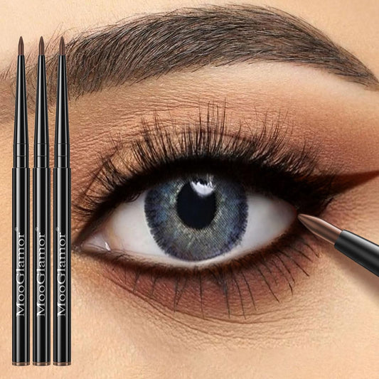 12 Pcs Brown Eyeliner Pencil Gel Eyeliner Pen with Retractable and Waterproof Eye Liner for Bold and Defined Eye Liner (Brown)