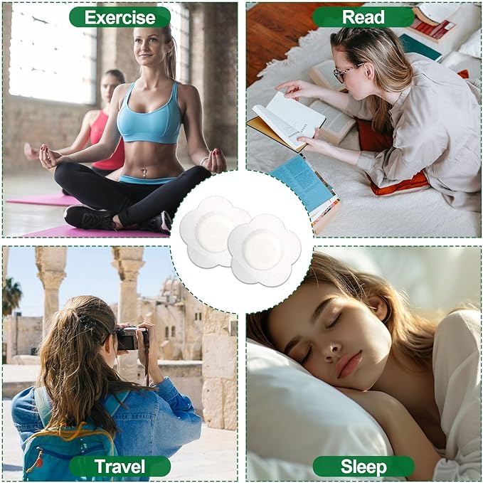 50pcs Castor Oil Wraps for Belly Button, Self-Adhesive Disposable Removable Cotton Patches Breathable Single-Use Organic Compress Pads (Oil Not Included)