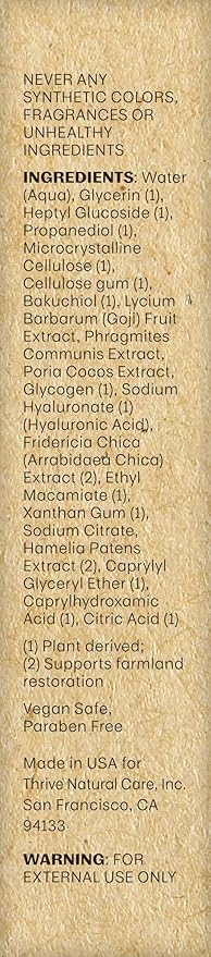 Thrive Natural Bakuchiol Serum for Face - Healthier Retinol Alternative with Hyaluronic Acid - Collagen Boosting Face Serum for Brighter and Firmer Skin - Vegan, Made in USA