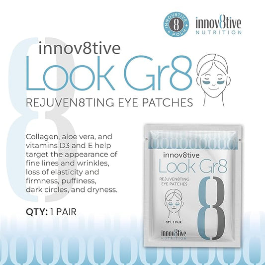 Look Gr8 Eye - Targets Dark Circles, Puffiness, and Wrinkles with Collagen, Aloe, and Vitamins D3 & E Youthful Radiance (Single)