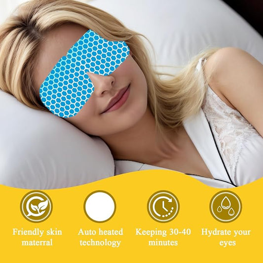 30 Pcs Steam Eye Mask for Puffy Eyes & Dark Circles, Self-Heating Sleep Mask for Travel Essentials, Hydrating & Soothing Eye Patches, Self-Care SPA Relaxation Gifts for Women, Men,Stocking Stuffers