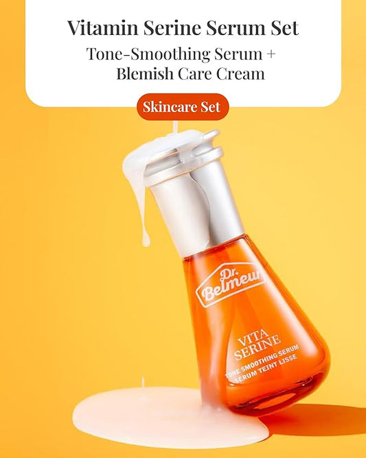 Vitamin Serine (Serum Set, 2.5fl oz, 3 Pieces) - Lightweight Ampoule for Healthy, Clear Complexion. Korean Skincare by LG Beauty. Vitamin C & B3, Provitamin B5