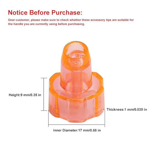 Plastic Cap Beaty Machine Spare Parts Hydro Dermabrasion Water Peeling Tips 8pcs Per Set For Elitzia ETNS900 ETAF131T (Orange)