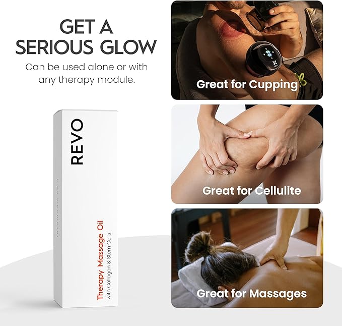 REVO Anti Cellulite Massage Oil Infused with Collagen & Stem-Cells for More Elastic, Tighter Skin