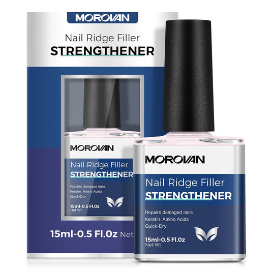 Morovan Nail Strengthener and Growth: Sparkle Pink Nail Polish Hardener for Damaged Nails Natural Concealer Foundation Air Dry Prevents Discoloration Essential Manicure Care Gift Women