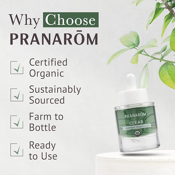 Pranarom - Clear Treatment Moisture Oil (1oz / 30ml) - 100% Pure & Natural Essential Oil Moisturizing Oil for Oily Skin Treatment & Nourishment