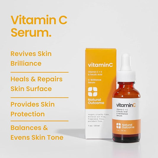 Vitamin C Serum with Vitamin E & Ferulic Acid | Anti-Aging Radiance Restoring Facial Serum | Powerful Antioxidant Lift Fine lines, Wrinkles, & Sunspots | Firms & Hydrates Skin | 1 Oz