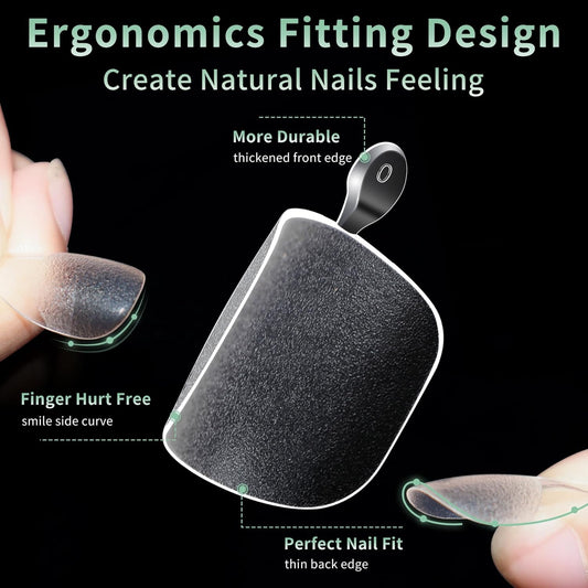 Toe Nail Tips, 216pcs Acrylic Fake Nails Gel Nail Tips Soft, Full Cover Pre-Shaped Matte Clear Press on Nails for Extension, Diy at Home Manicure 12 Sizes