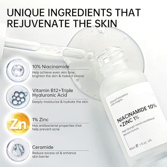 Niacinamide 10%+ Zinc 1% Serum For Face, Niacinamide Serum For Face, Dermatologist, Redness Relieve-30ml 1floz