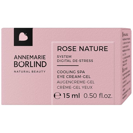 ANNEMARIE BÖRLIND ROSE NATURE Cooling Spa Eye Cream-Gel (0.50 Fl Oz) - Plumps up wrinkles caused by tiredness, PR3 rose complex reduces the effects of blue light, vegan