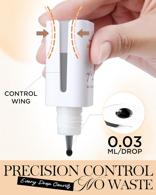 Eyelash Extension Glue, Sensitive Lash Glue for Eyelash Extensions 10 ml, Smart Drop Technology Adhesive for Classic and Volume Lashes, 0.03 ml per Drop, 1 S Dry Time, 6-7 Weeks Retention by BEYELIAN