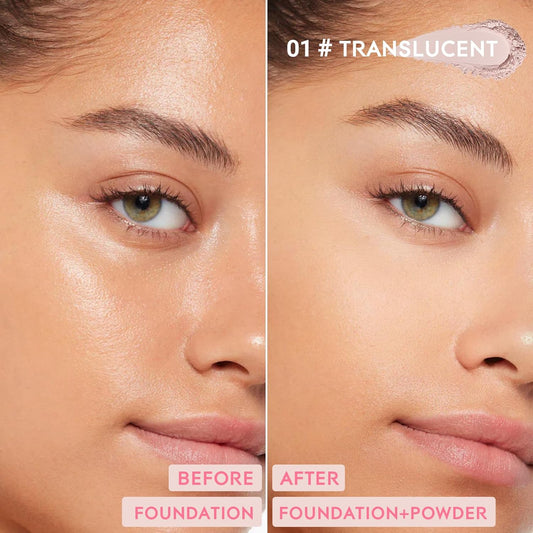 Vevivia Setting Powder - Creaseless Face Powder, Long Lasting Loose Powder Makeup with Blurring and Natural Finish, Loose Setting Powder for All Skin Types, Shine Control, Up to 24 Wear, Translucent