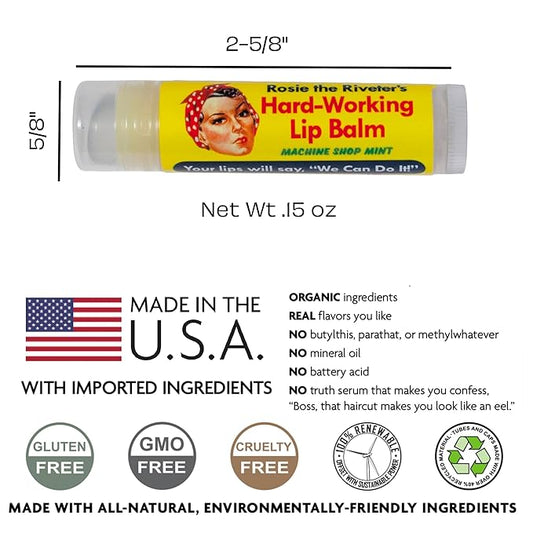 Rosie The Riveter's Hard-Working Lip Balm - Made in the USA
