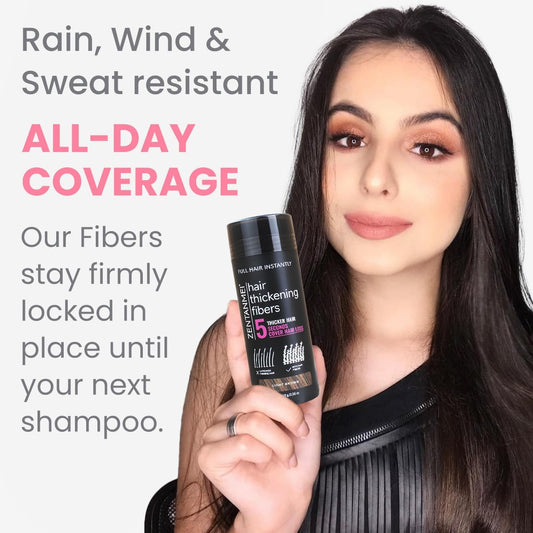 Hair Fibers for Thinning Hair for Women All-Natural Hair Building Fibers 0.98 Oz Hair Volume Powder Bald Spot Cover Up for Men & Women (Black)