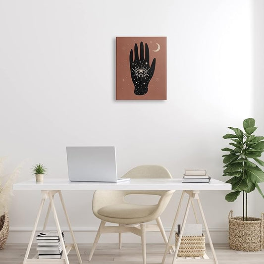 Stupell Industries Celestial Bohemian Chic Hand With Enlightened Eye Tattoo, Design by Nina Blue