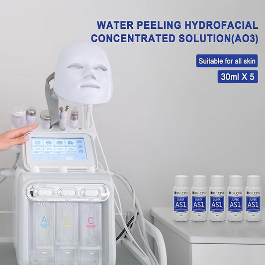 Water Peeling Solution Concentrate for Microdermabrasion Machine Skincare Face Moisturizer Cleaning Serum 30ml/1.01oz Per Bottle Dilute to 800ml/27oz Solution Use 5 Bottles Per Set (AS1)