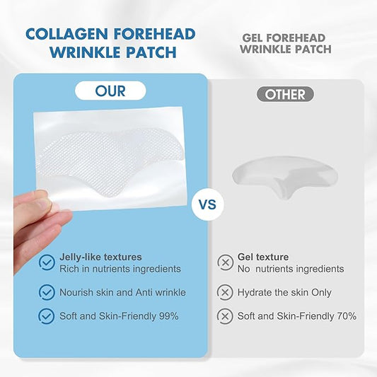Forehead Wrinkle Patches Overnight 14pcs with Collagen & Vitamin E, Anti Wrinkle Patches for Forehead Filler & Deep Line Treatment, jelly forehead patches for Gentle Skin Care Solution
