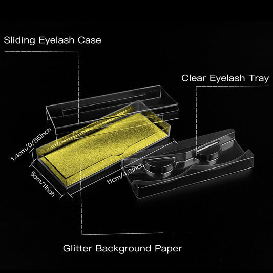 Rocutus Empty Lash Boxes for False Eyelashes - 30 Pack Lash Cases, Customizable Eyelash Packaging, Bulk Lash Storage Containers, Lash Box Packaging, Premium Display & Protection (Yellow)