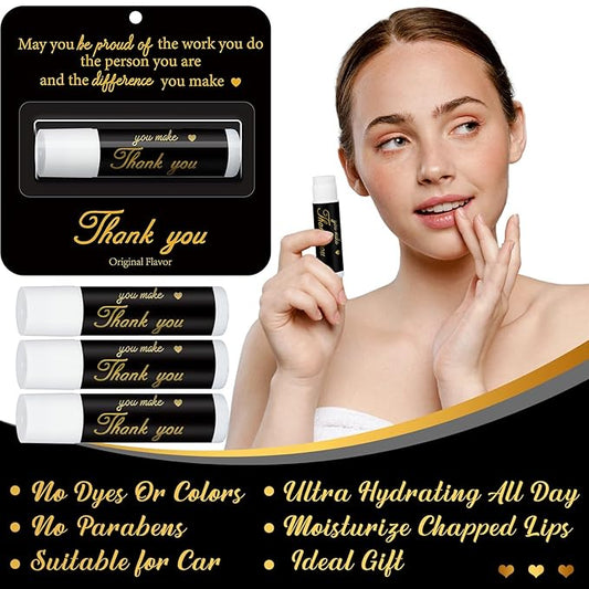 30 Pack Teacher Appreciation Gifts Bulk Lip Balms Employee Staff Team Thank You Gifts Nurse Volunteers Pastor Appreciation Presents for Women Men Coworkers You're the Balm(Black Gold)