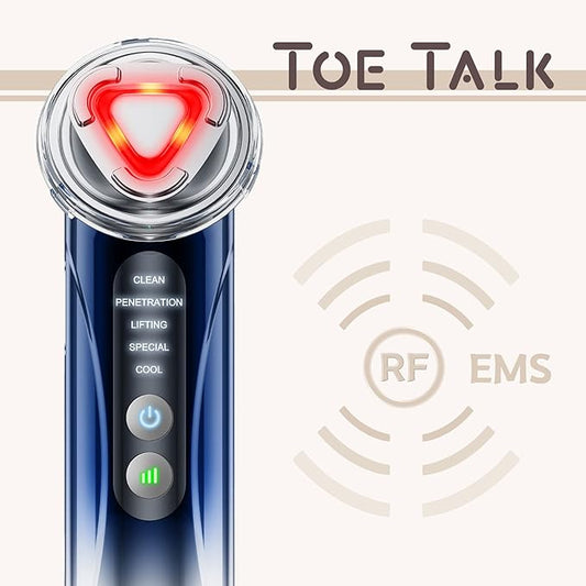 Radio Frequency Facial Machine - Home Use Anti-Aging Skin Tightening Rejuvenation Skin Care Device, Light Therapy for Wrinkles Lifting High Frequency Face Massager with EMS
