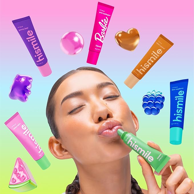 Hismile Lip Balm, Flavoured Lip Balm, Lasting Hydration, Lip Hydration, Vegan Lip Balm, Untinited Lip Balm (10g, Gummy Bear)