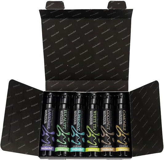 Massage Oil Kit for Massage Therapy, Spa Relaxing Aromatherapy Body Oil Set - Natural Scents of Lavender, Eucalyptus, Sweet Almond, White Tea, Coconut & Jojoba Oil (6 Pack)