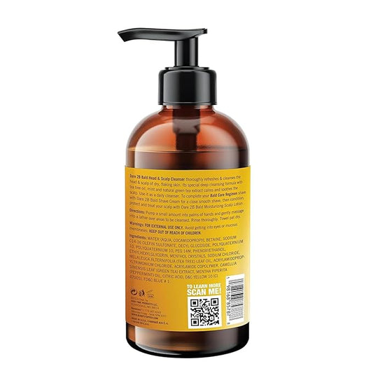 high time Dare 2B Bald Head & Scalp Cleanser | Bald Head Moisturizer for Men | Bald Head Care Regimen | with Tea Tree Oil, Mint & Green Tea Extract - 8 FL OZ