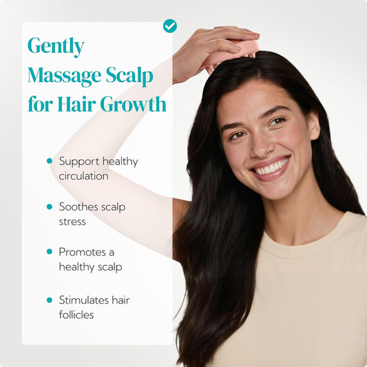 HEETA Scalp Massager 2 Pack for Hair Growth, Soft Silicone Bristles to Remove Dandruff and Relieve Itching, Scalp Scrubber for Hair Care Relax, Shampoo Brush for Wet Dry Use - New Pink & Blue