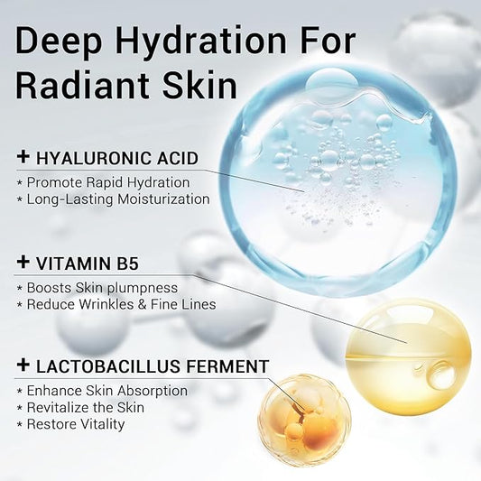 Hyaluronic Acid 2% + B5 Hydration Support Formula, Hyaluronic Acid Serum For Face - Large 30ml/1oz, 2Pcs