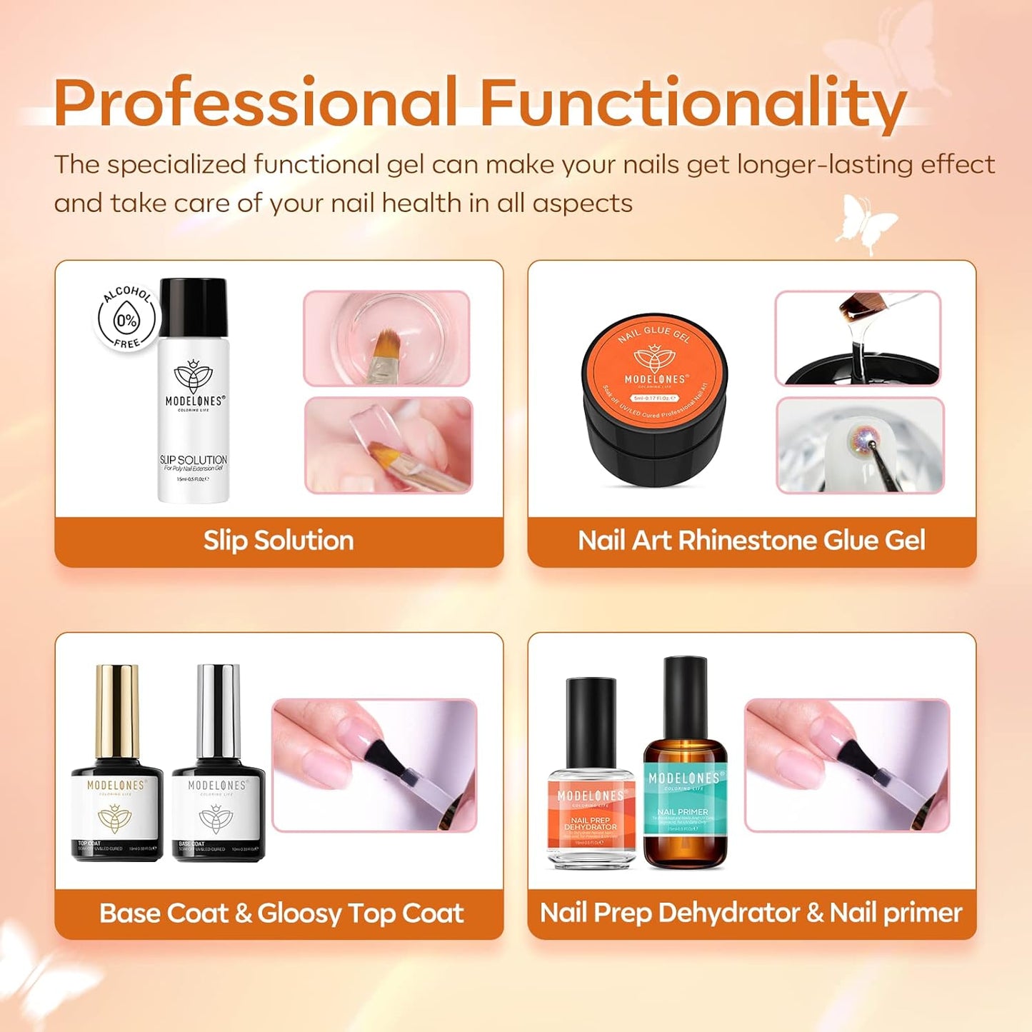 Modelones Poly Nail Gel Kit 133pcs with LED Nail Lamp Nail Extension Gel Complete Poly Nail Art Tools Manicure Kit Professional Starter Nail Art Supplies Gift DIY at Home