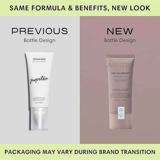 Jupiter Anti-Dandruff Scalp Serum, Leave-On Restoring Serum, for Dry, Itchy, & Oily Scalp, Aloe Vera, & Niacinamide, Color-Safe, Vegan, Cruelty-Free, Paraben, Phthalate, & Sulfate-Free, 3.4 fl oz