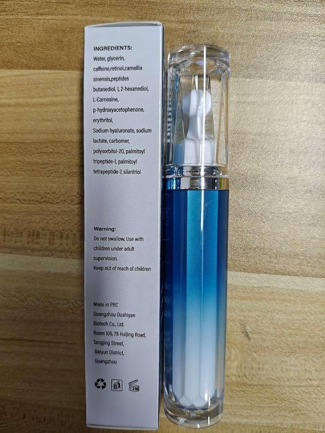 5% Caffeine Eye Cream Anti Aging, Cream For Puffiness & Bags Under Eyes, 1 PCS Caffeine Eye Serum With Under Roller For Wrinkles, Fine Lines & Dark Circles, Natural Eyes Daily Care