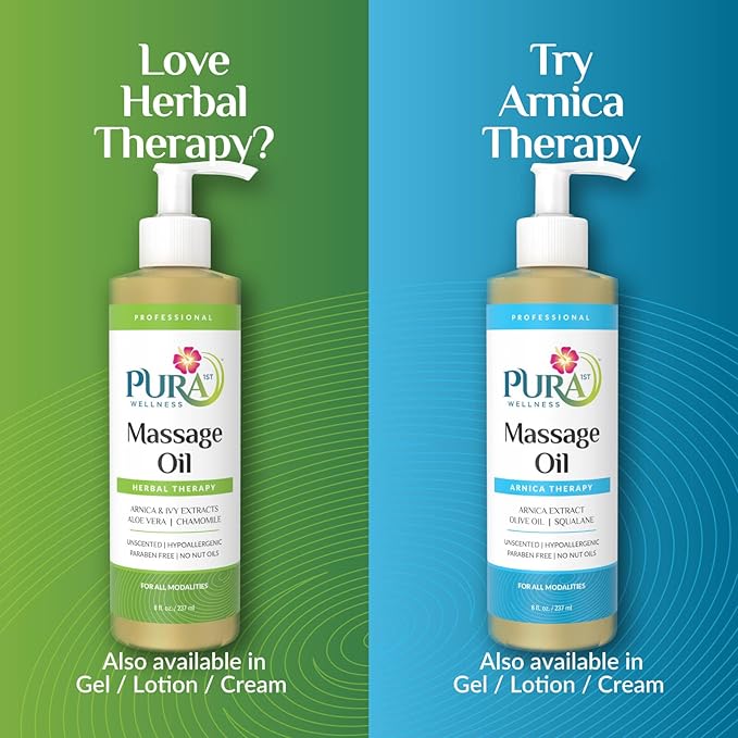 Herbal Massage Oil, Hypoallergenic Formula for Muscle Relief, Professional Deep Tissue Therapy, Massage Oil for Massage Therapy, Unscented Oil for Physical Therapy and Muscle Recovery, 8oz