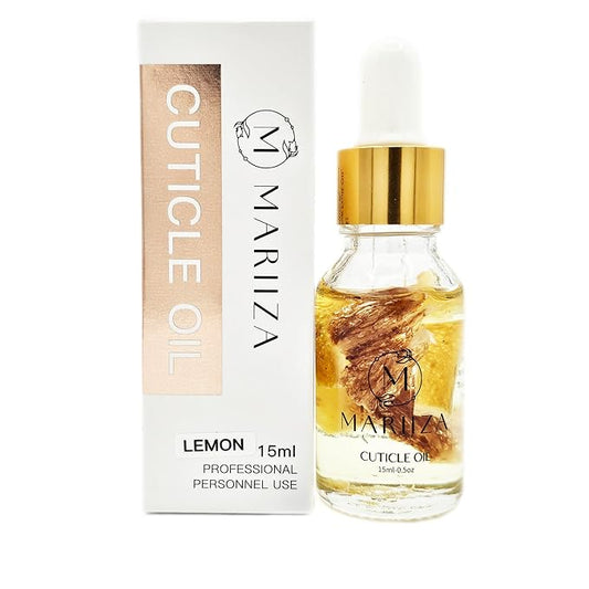 Cuticle Oil - Rose, Lemon, Jasmine, Sakura Scents - Unisex Nail Growth Oil for Men and Women - Nourishing Treatment for Healthy Nails and Cuticles (15ml, Lemon)