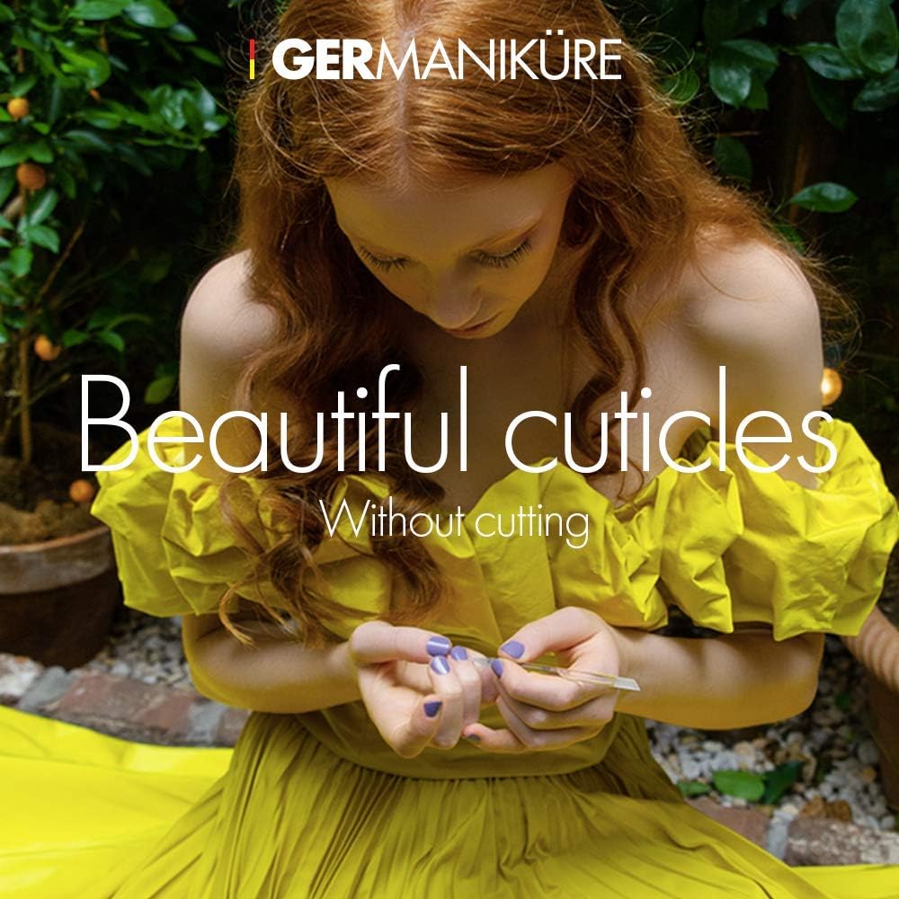 GERMANIKURE 2 Pc Glass Bundle - Crystal Glass Cuticle Stick & Philosopher by Night Nail File in Suede Sleeves – Handmade in Czech Republic – Pro Manicure Supplies – Cuticle Pusher, Callous Remover