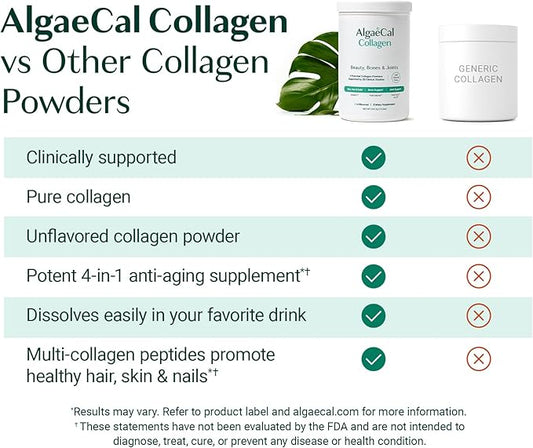 ALGAECAL Bone Builder & Collagen Bundle – Clinically-Supported Collagen with Verisol, Fortibone, Fortigel + Plant-Based Calcium, Strontium, D3, K2, Magnesium & 16 Nutrients for Beauty & Bone Health
