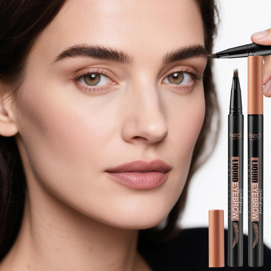 Microblading Eyebrow Pen Hair Stroke Brush, Waterproof Liquid Eyebrow Pencil for Women, Shapes & Fills Hair-Like Looking Brows, 24hrs Long-Lasting, Easy to Use, Multiple Uses, Gifts for Her, Brown