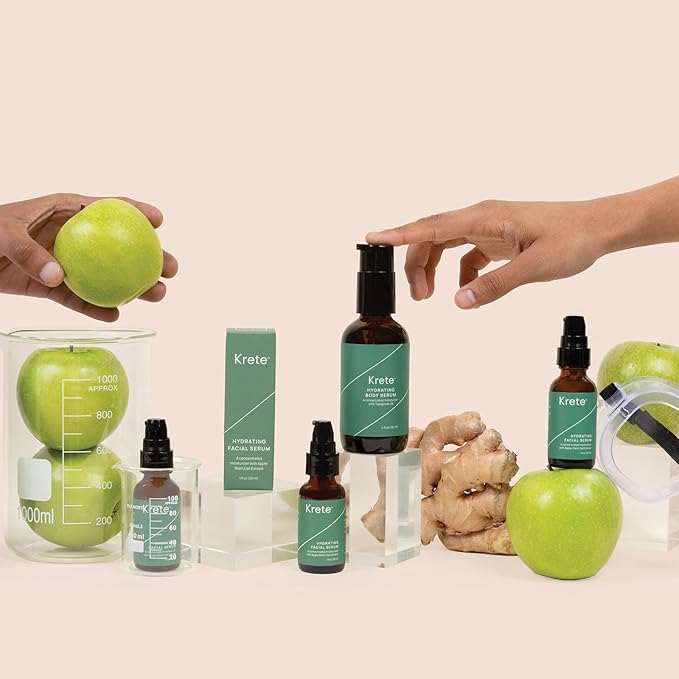 KRETE Hydrating Face & Body Serum for Men Head-to-Toe Bundle - Moisturize, Smooth, Hydrate, & Protect Your Skin In 30-Seconds, Oil-Free, All Skin Types with Apple Stem Cell Extract & Hyaluronic Acid