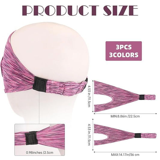 3 Pcs Adjustable VR Eye Mask Breathable VR Sweat Band Eye Face Cover Breathable Sweat Mask Comfortable VR Eye Mask Cover Face Dry Cool VR Sweat Band for Any Head Size Most VR Devices