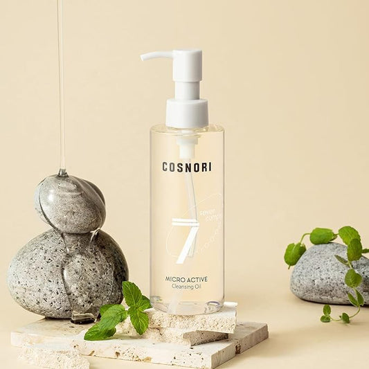 COSNORI Micro Active Cleansing Oil – Korean Vegan Facial Cleansing Oil, Fresh and Light Finish – Gentle Makeup Remover for Face, Hypoallergic, Fermented Oil Complexes, 6.7 fl.oz.