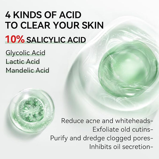 10% Salicylic Acid Serum, Acne Treatment for Face, 15ml/0.5oz, Minimize Pores, Active Skin Repair, Relieve Redness Blemish, Pimples Remover, Skin Barrier Repair for Acne Prone Sensitive Skin Care