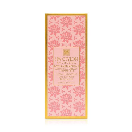 SPA CEYLON Lotus & Rambutan Ultra-Hydrating Day & Night Treatment | Natural Formula | Night Moisturizer for Face | Daily Face Moisturizer | For Sensitive Skin | 50ml