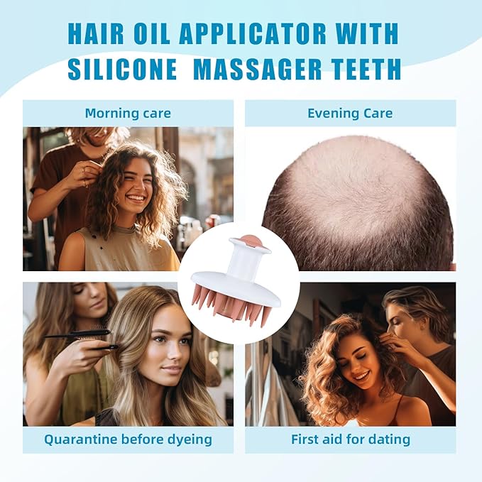 Scalp Oil Applicator Brush,Scalp Massager Comb with Silicone Teeth for Hair Growth, Suitable for All Hair Types and Lengths,Applicator for Hair Oils and serums