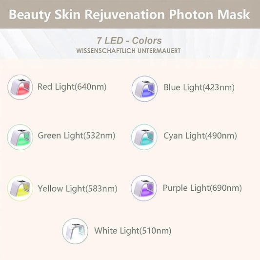 Led-Face-Tool,LED Light Therapy Facial Mask,7 in 1 Beauty Equipment for Skin Care at Home