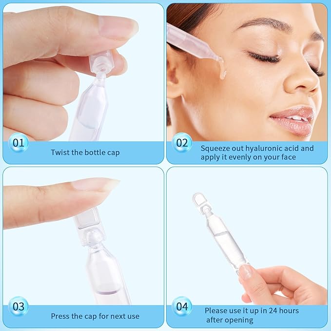 30pcs Hyaluronic Acid Serum, Face Moisturizer Hyaluronic Acid for face Moisturizing, Individually Packed Face Serum for Daily Use