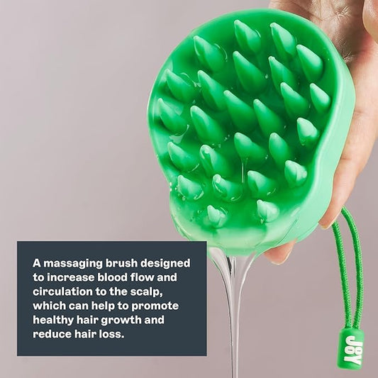 JOOY Scalp Energizing Brush – Handheld Soft Silicone Scalp Scrubber for Hair Growth & Circulation – Stimulates Scalp, Enhances Product Absorption, Reduces Hair Loss – Lightweight & Ergonomic